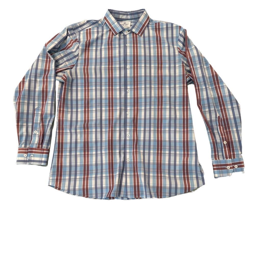 Mizzen and Main Blue Red Button Down Shirt